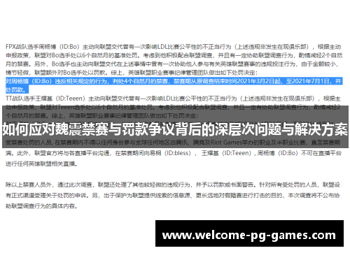 如何应对魏震禁赛与罚款争议背后的深层次问题与解决方案